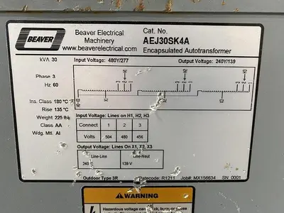 USED BEAVER ELECTRICAL MACHINERY AEJ30SK4A