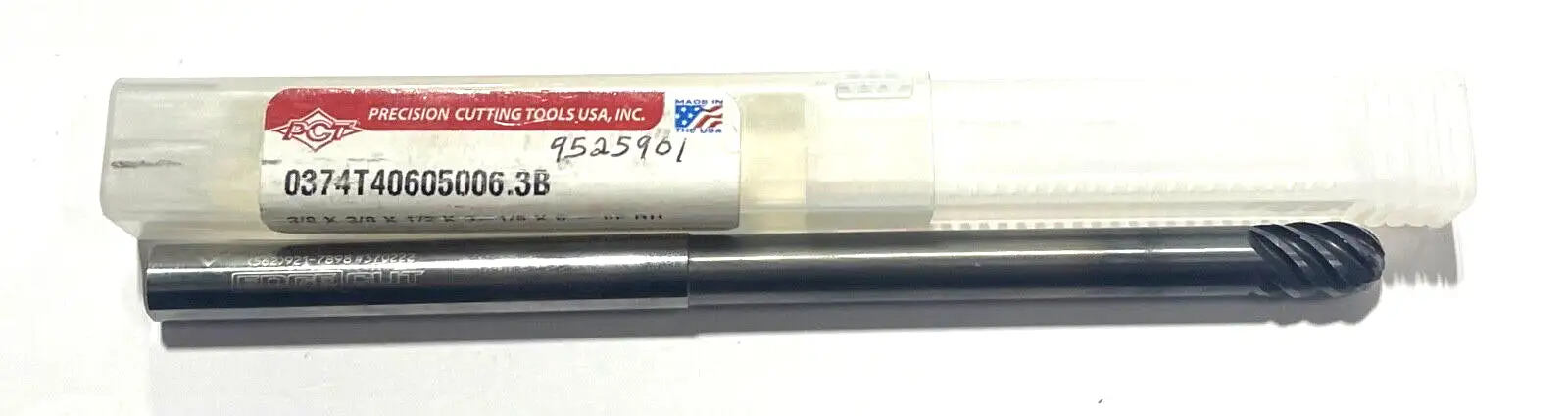 PCT 3/8" Carbide Ball Nose End Mill 6FL Necked AlTiN Coating 6" Overall USA Made
