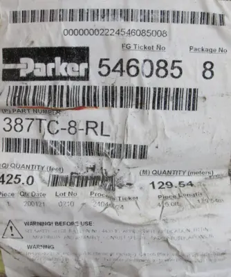 NEW PARKER 387TC-8-RL HYDRAULIC HOSE 425FT 1/2" 387TC8RL