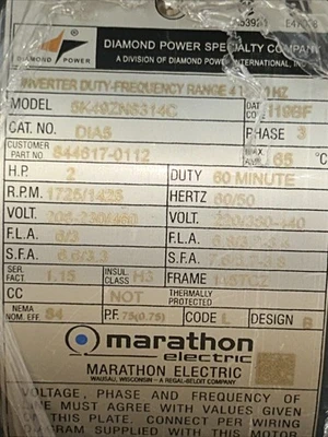 NEW Marathon Electric 5K49ZN8314C