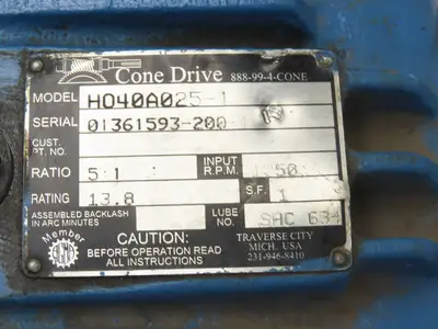 Conedrive HO40A025-1 Gearbox Reducer 5:1 Ratio 350RPM 2-1/4" LH Output 13.8Hp