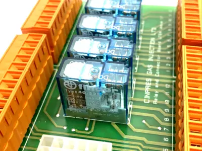 U704 | Cinpres Gas Injection  Relay & Connector Board PCB, Issue 1.1, Finder Relays - Used
