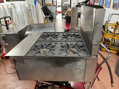 Used Vulcan Used Vulcan Natural Gas 4 Burner 36" Commercial Modular Heavy-Duty Range Stove Commercial Ranges Illinois US | Falcon Restaurant Supply #1376373