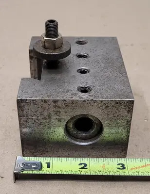 LATHE TOOLING, QC BORING BAR HOLDER, 1IN BORE, 2H X 3L X 4W, 2-1/4IN WEDGE, 1/2IN BUSHING