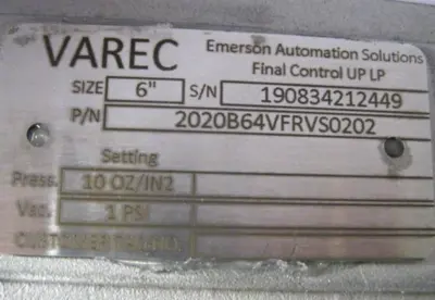 NEW Varec 2020B64VFRVS0202