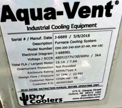 2018 DRY COOLERS Aqua-Vent CDX-200-240-EDP-ST-MP Furnace Cooling System | Heat Treat Equipment Co. (5)