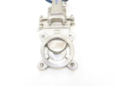 FNW 65BM 3" Stainless Knife Gate Valve V-Port Rising Stem Metal Seat