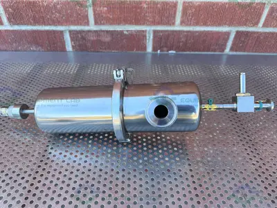 USED SARTORIUS 7P010QY25SCPGCLB STAINLESS STEEL FILTER HOUSING W/ FILTER