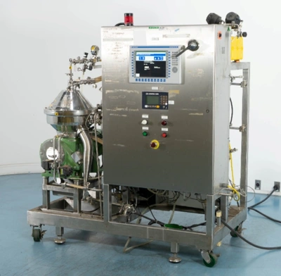 Westfalia CSC 6-06-476 hydro-hermetic clarifier skid, 316L SS.