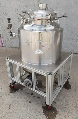 Tank, 100 Gallon, Precision Stainless, Jacketed, Agitated, Stainless Steel, #5991465