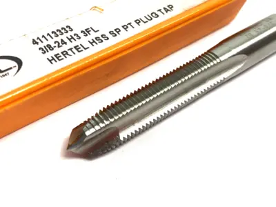 USED HERTEL 3/8-24 H3 3FL HERTEL HSS SPIRAL POINT PLUG TAP BIT