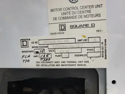 USED SQUARE D MODEL 6