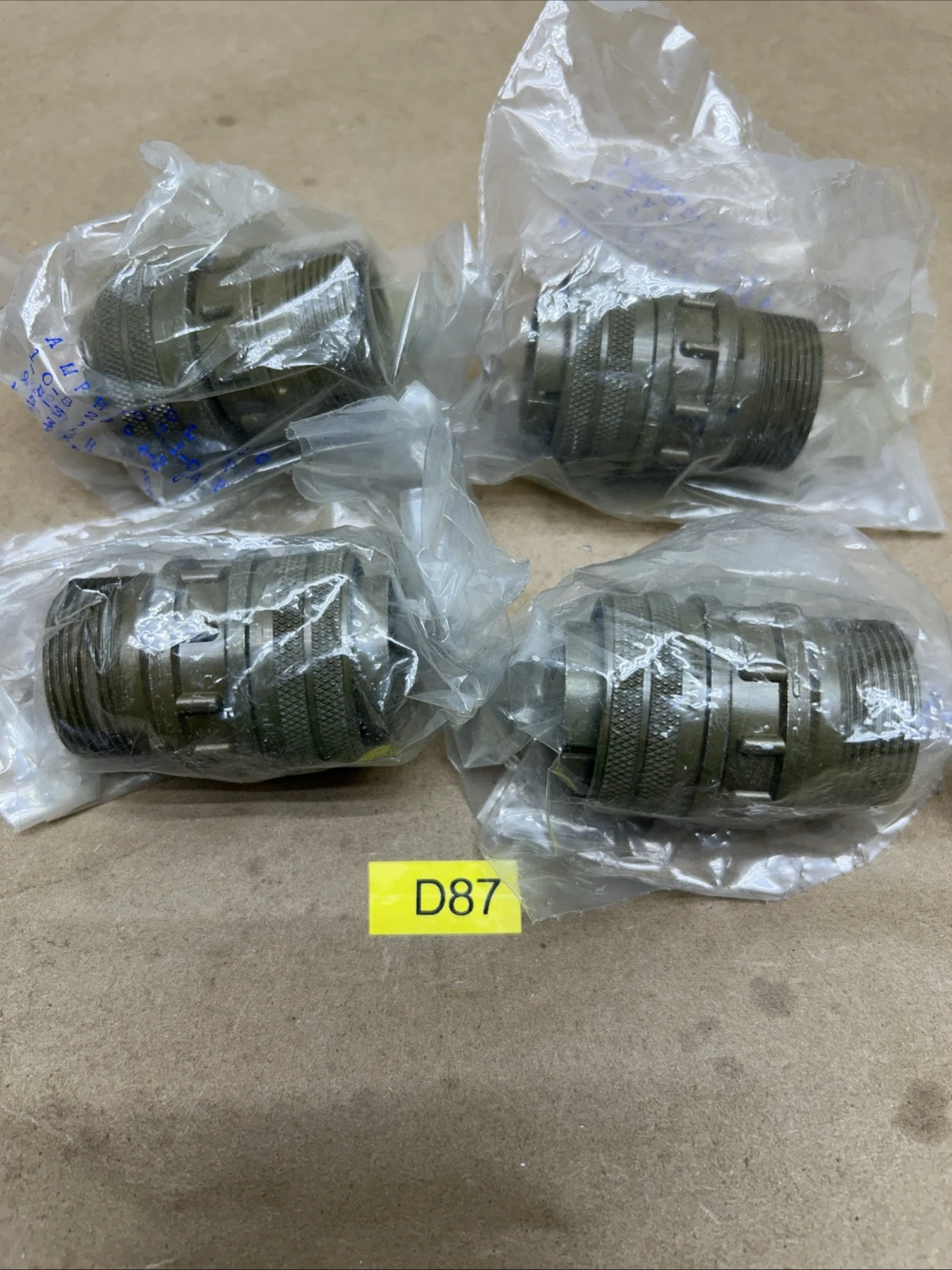 (4) Amphenol 97-3106a-16-10p Male 4 Pin Military Threaded Connectors New In Bags