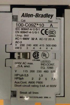 USED Allen-Bradley 140M-C2E-B40 SER B WITH 100-C09Z*10