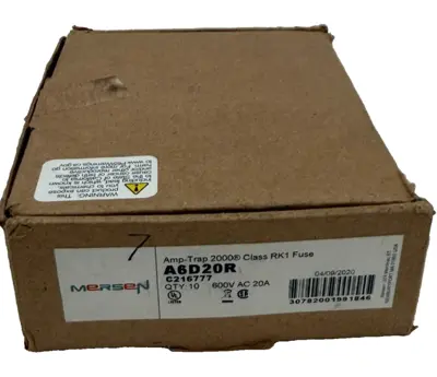 NEW MERSEN A6D20R CLASS RK1 FUSES LOT OF 7
