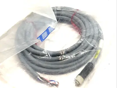 NEW KEYENCE POWER CABLE M12 4-PIN FEMALE, 5M PVC LOOSE WIRE