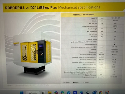 2020 FANUC ROBODRILL ALPHA D21LIB5 ADV Vertical Machining Centers | Tight Tolerance Machinery (9)