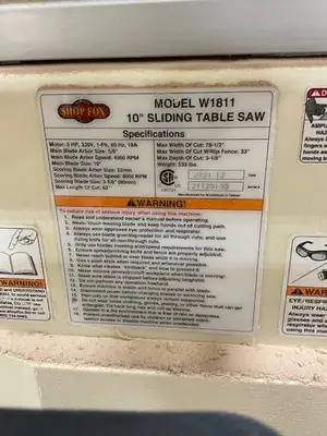 Used 2021 SHOPFOX W1811 Woodworking Table Saws Ohio US | iBiD Machinery #347925