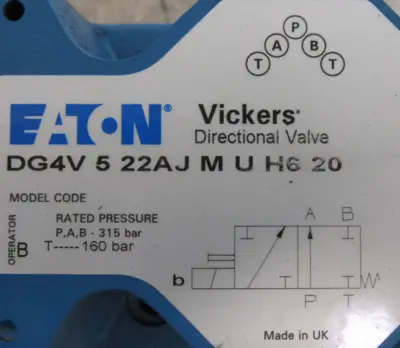 NEW EATON VICKERS DG4V-5-22AJ-M-U-H6-20 SOLENOID VALVE DG4V522AJMUH620