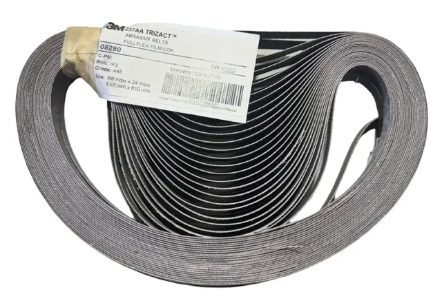 3M Trizact 237AA Sanding Belt 3/8" x 24" A45 Extra Fine 50 Pack