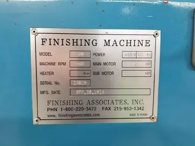 Finishing Associates B200 Centrifugal Barrel Finishing Systems