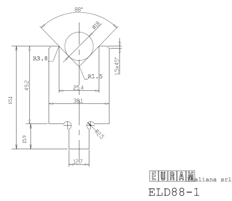 New | in-Stock FAB SUPPLY ELD88    88 DEGREE LOWER DIE Press Brake Tooling | Punch Press and Shear #381728