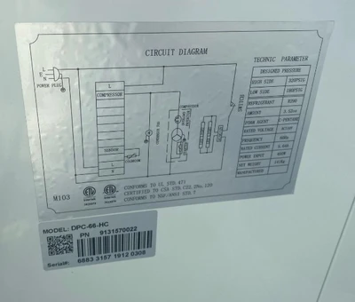 171-0086 68” Self Contained Ice Cream Dipping Cabinet