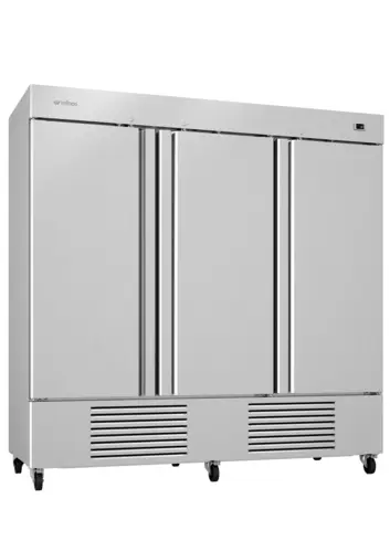 Infrico IRR-AN67 82" Three Section Reach In Refrigerator, (3) Left/Right Hinge Solid Doors, 115v