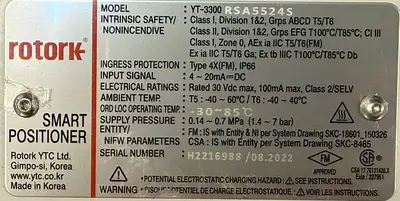 Rotork Yt-3300 RSA5524S Smart Positioner (4.1.1)