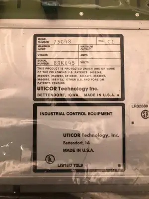 UTICOR Technology 75C48 Rev C1 8-Slot PLC Rack/Chassis -NIB