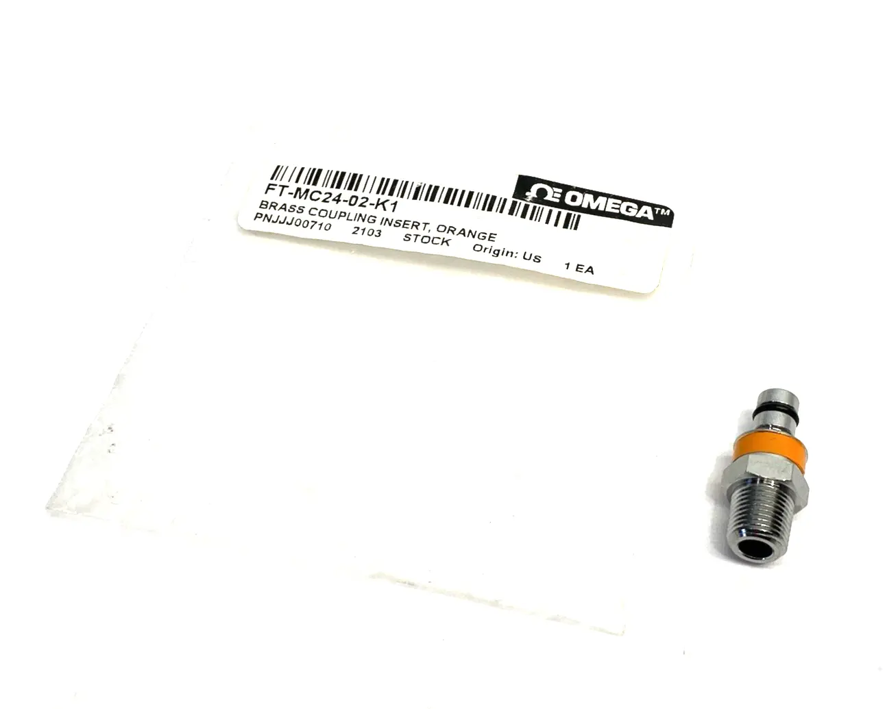 NEW OMEGA CHROME-PLATED BRASS QUICK COUPLING INSERT, ORANGE, 1/8" NPT