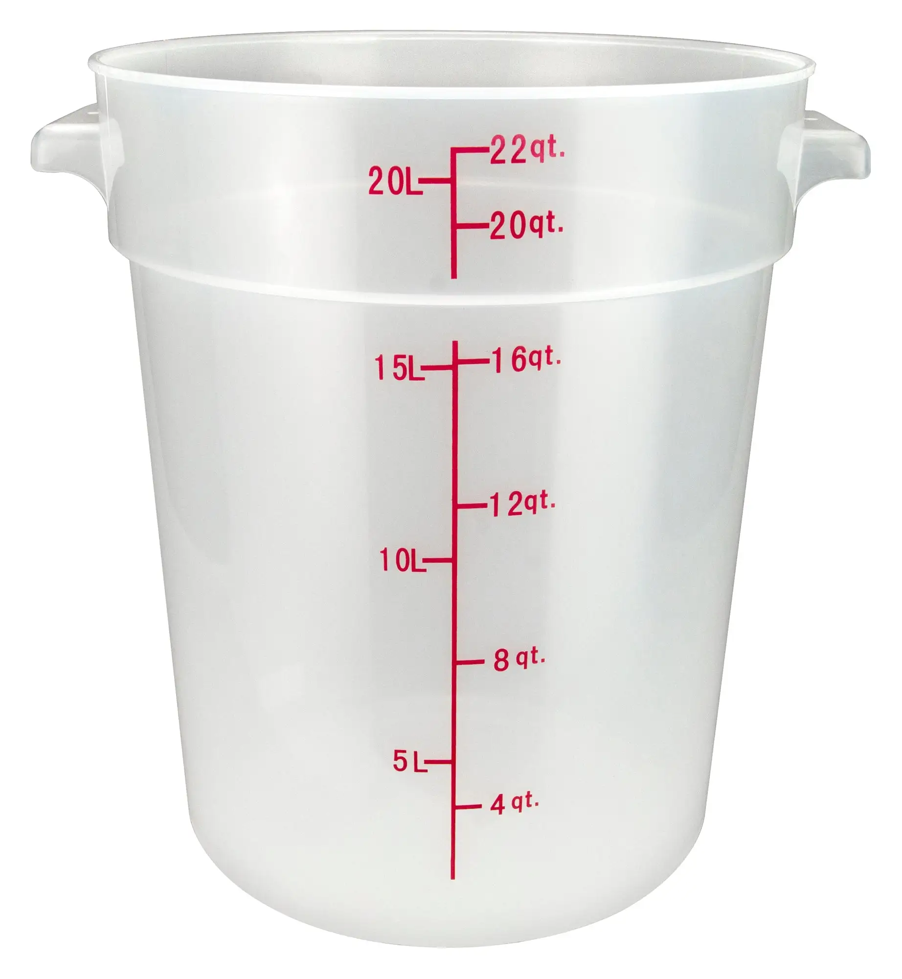 22qt Round Storage Container, Translucent, PP (6 Each)