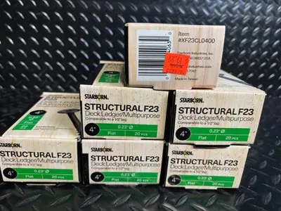 Starborn Structural F23 Deck Ledger/Multipurpose Screws - 4 in x 0.23 in, Flat, 20 pcs/box, 6 boxes
