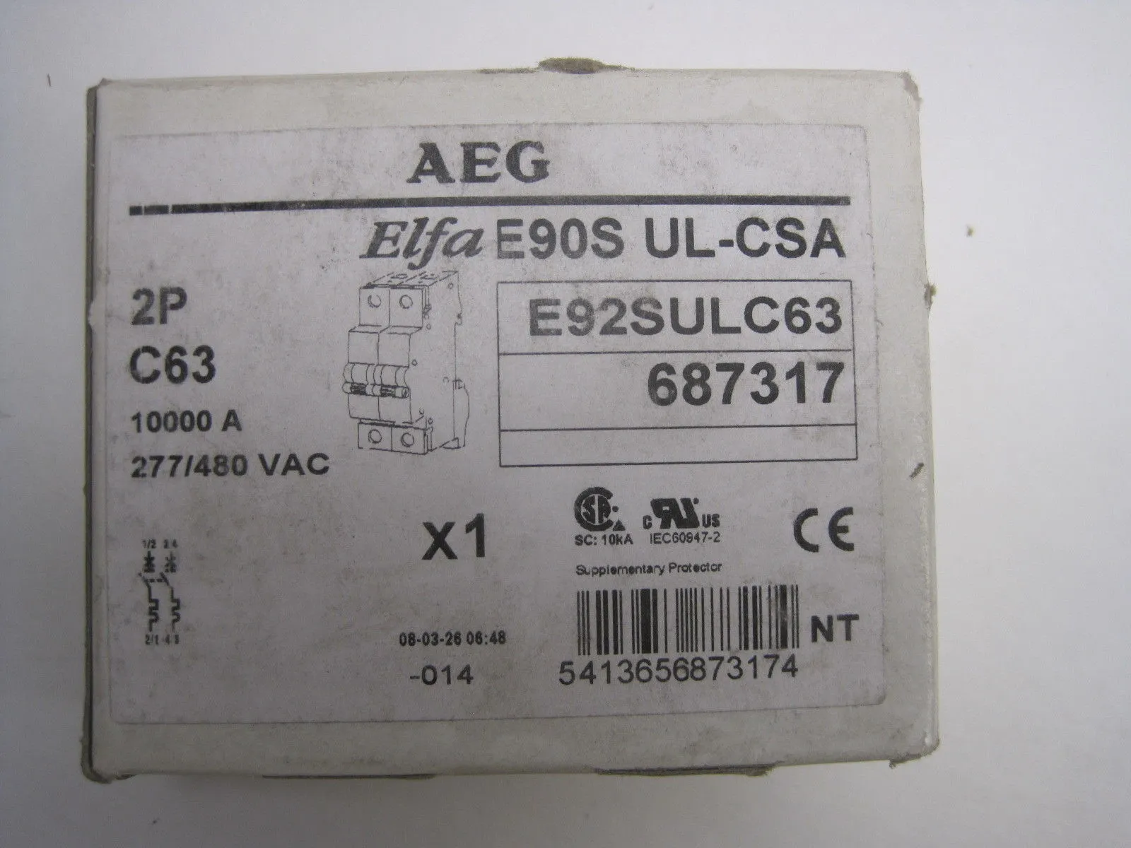 New AEG Elfa E90S-UL-CSA Circuit Breaker E90SULCSA