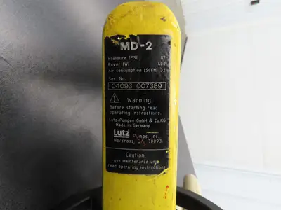Lutz MD-2 Pneumatic Air Drum Container Pump 48" Plastic Tube w/Hose PVDF 41-L DL