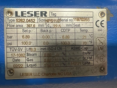 LESER 526 Relief Valves | Fram Fram LLC (14)