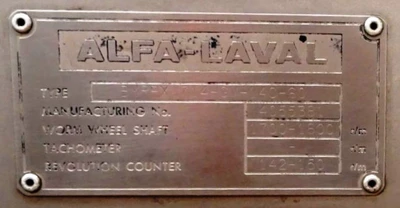 Alfa-Laval BMRPX 714 HGV-14C bactofuge, 316SS.