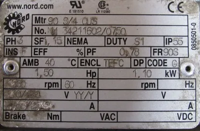 NEW NORD SK90161AFBH-90S/4 CUS GEARMOTOR 63.97:1 MTR90 S/4 CUS