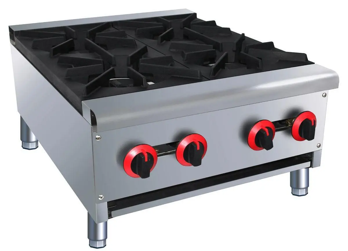 ELITE HS-4 Heavy Duty Stainless Steel 24" Four Burner Hot Plate