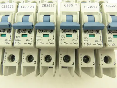 Allen Bradley 1489-A1C050 | 1489-A1C200 Circuit Breaker 1-Pole 5A/20A Lot of 8