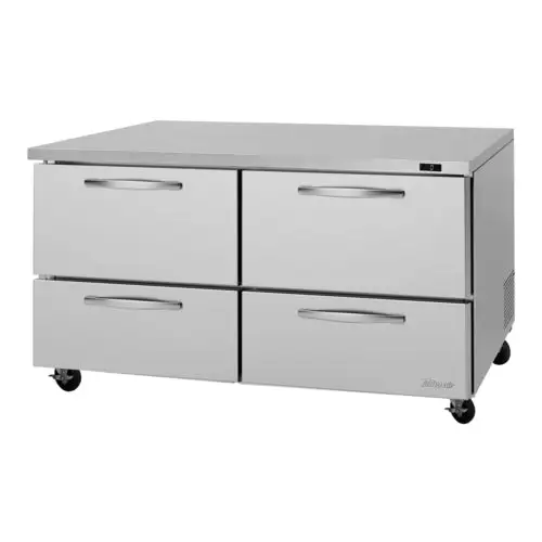 Turbo Air PUF-60-D4-N 60 1/4" W Undercounter Freezer w/ (2) Sections & (4) Drawers, 115v