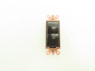 Leviton 5621 Decora Framed Brown Rocker Switch 20A 120/277 VAC Side Wired