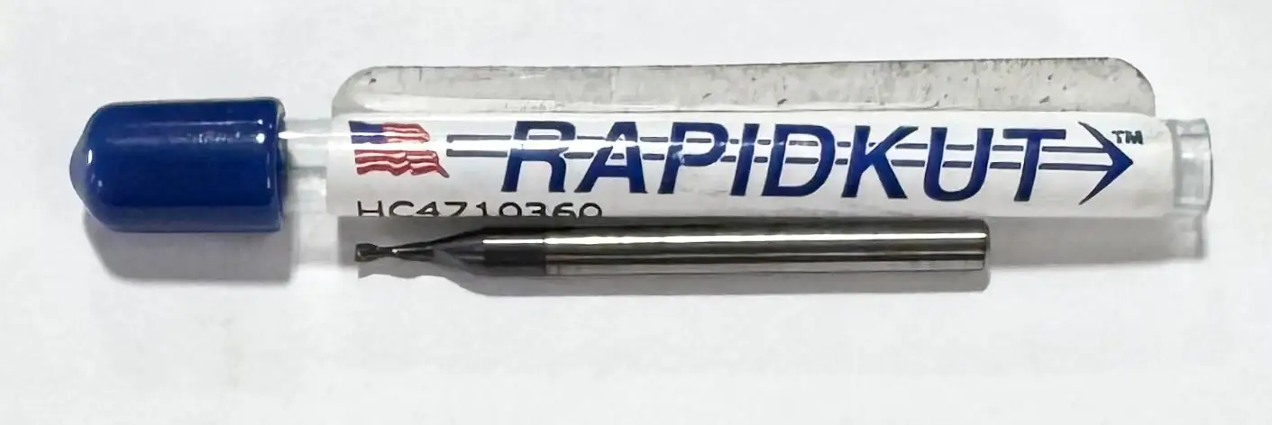 RapidKut 0.045" Carbide End Mill 2 Flute AlTiN Coated USA Made