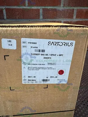 NEW LOT OF 10 - SARTORIUS FFB103653 FLEXBOY BAG 50L W/ SPOUT + MPC INSERTS