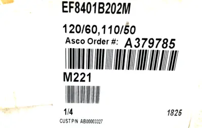 NEW ASCO EF8401B202M SOLENOID VALVE 120/60,110/50 110V