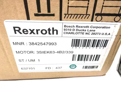 USED BOSCH REXROTH ELECTRIC MOTOR 3-PHASE, .22KW