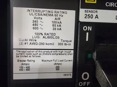 USED SQUARE D PJA36120U44A