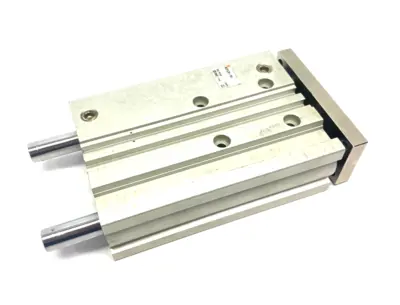 USED SMC COMPACT GUIDE CYLINDER, BALL BEARING, 100MM STROKE