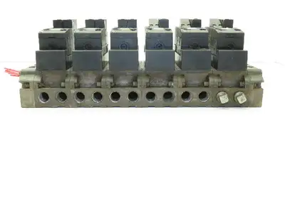 Rexroth Aventics 6-Station Manifold Pneumatic Directional Solenoid Valve Bank