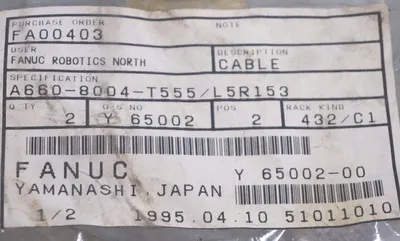 NEW FANUC A660-8004-T555/L5R153 CABLE A660-8004-T555